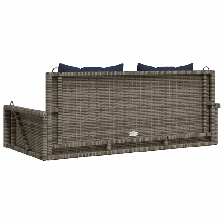 Gungbänk Med Kuddar Grå 119X56X48 Cm Polyrotting
