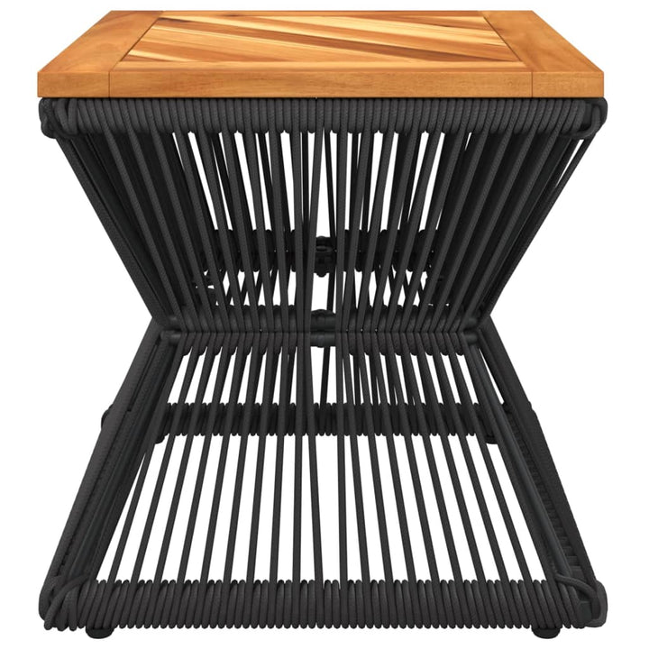 Soffbord Med Trådfot Svart 38X38X38 Cm Massivt Akaciaträ