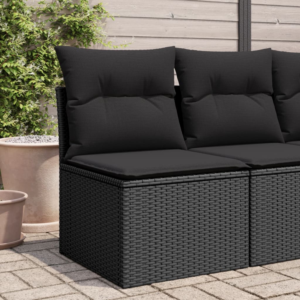 Trädgårdssoffa 4-Sits Med Dynor Konstrotting Beige