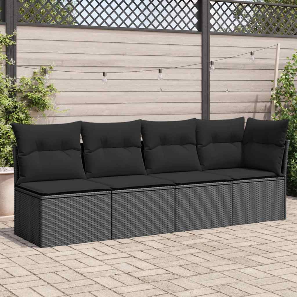 Trädgårdssoffa 4-Sits Med Dynor Konstrotting Beige