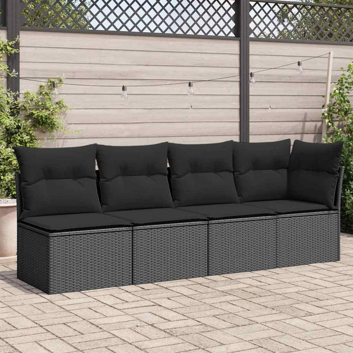 Trädgårdssoffa 4-Sits Med Dynor Konstrotting Beige