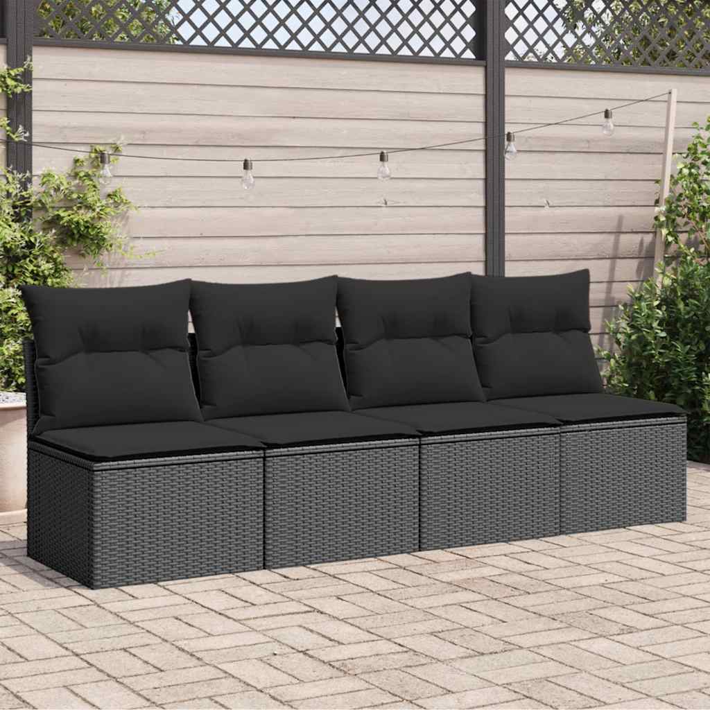 Trädgårdssoffa 4-Sits Med Dynor Konstrotting Beige