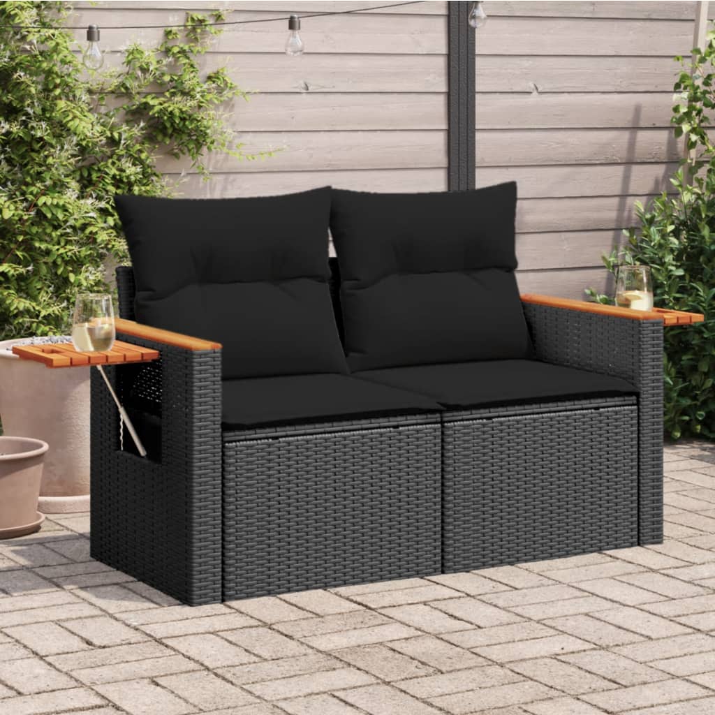 Trädgårdssoffa 2-Sits Med Dynor Konstrotting Beige