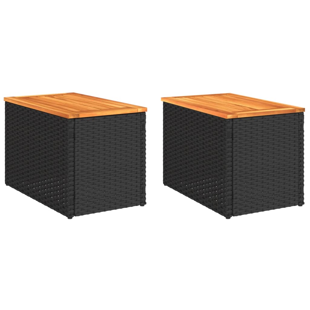 Trädgårdsbord 2 St 55X34X37Cm Konstrotting Massivt Trä