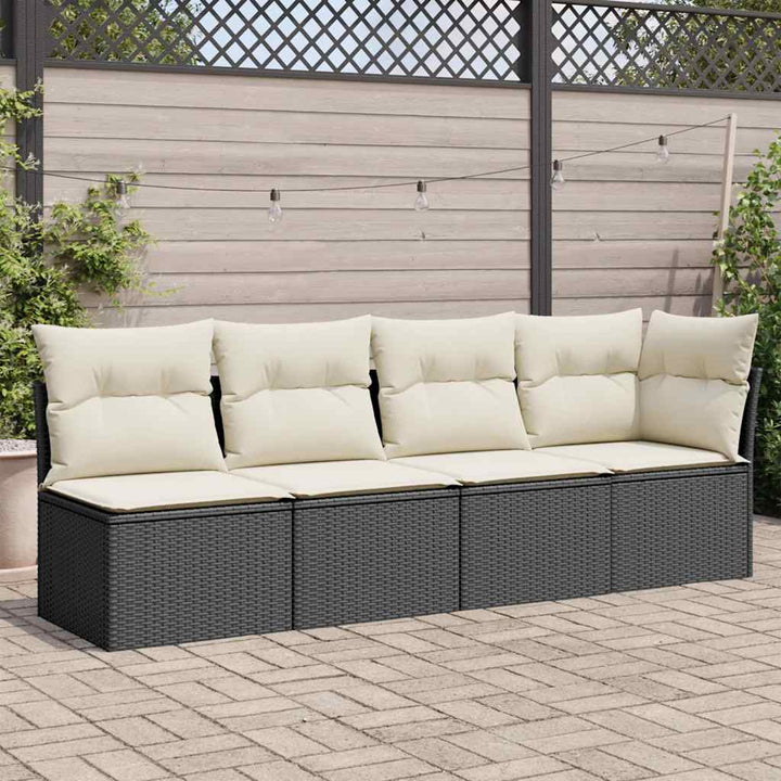 Trädgårdssoffa 4-Sits Med Dynor Konstrotting Beige