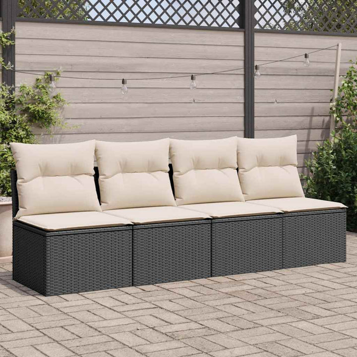 Trädgårdssoffa 4-Sits Med Dynor Konstrotting Beige