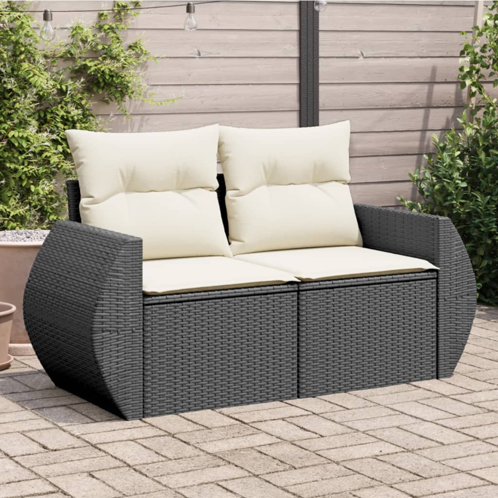 Trädgårdssoffa 2-Sits Med Dynor Konstrotting Beige