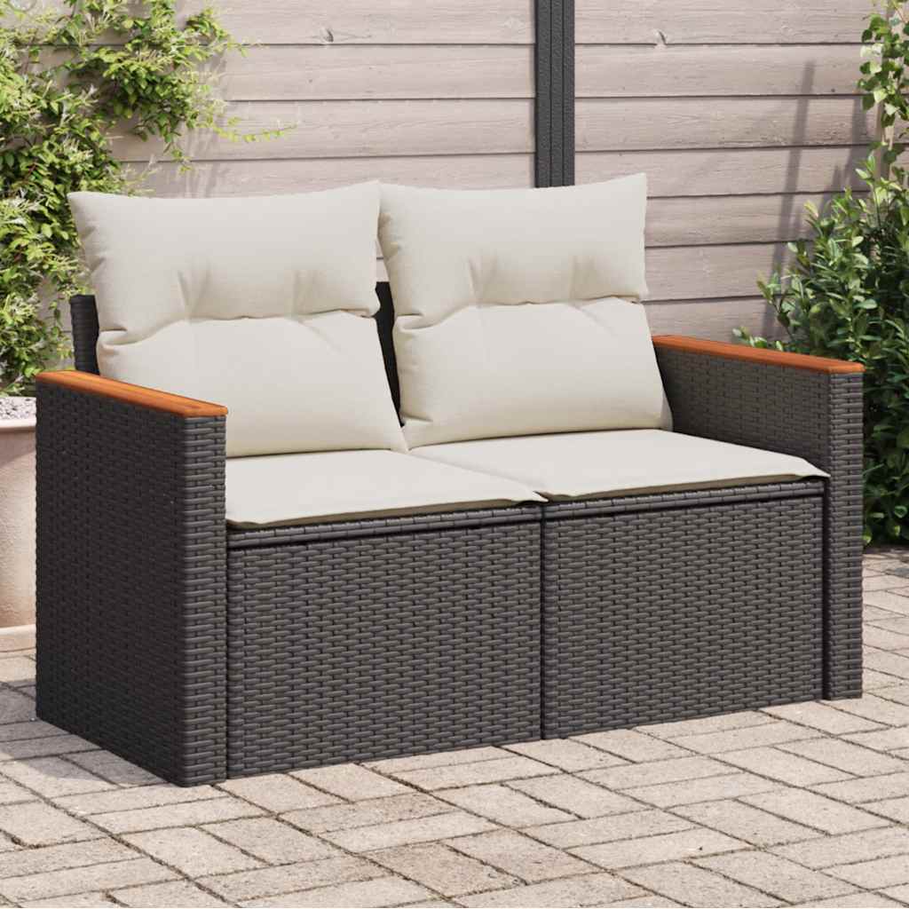 Trädgårdssoffa 2-Sits Med Dynor Konstrotting Beige