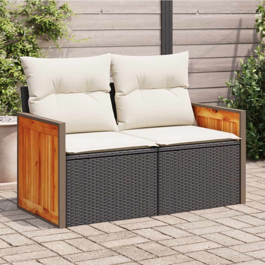Trädgårdssoffa 2-Sits Med Dynor Konstrotting Beige