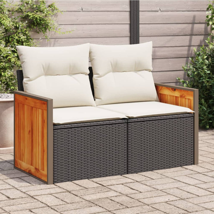 Trädgårdssoffa 2-Sits Med Dynor Konstrotting Beige
