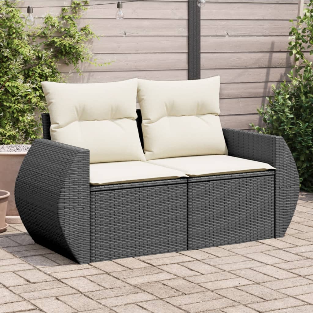Trädgårdssoffa 2-Sits Med Dynor Konstrotting Beige