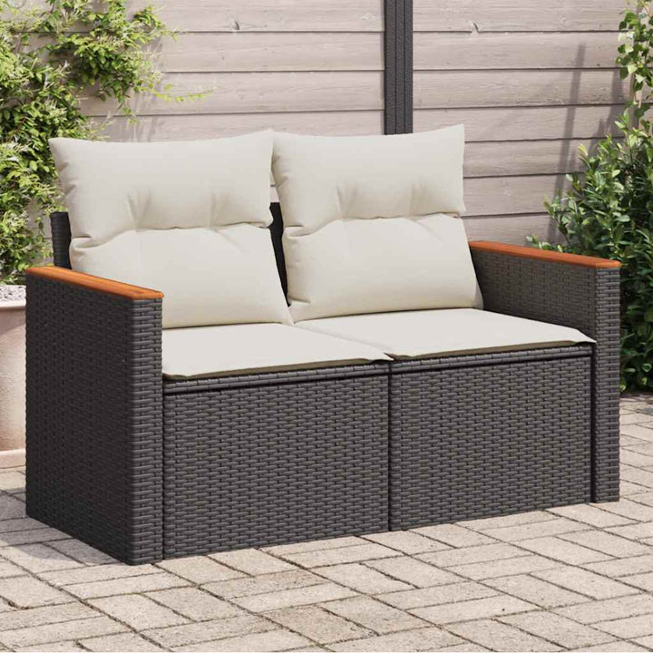 Trädgårdssoffa 2-Sits Med Dynor Konstrotting Beige