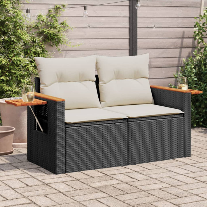 Trädgårdssoffa 2-Sits Med Dynor Konstrotting Beige