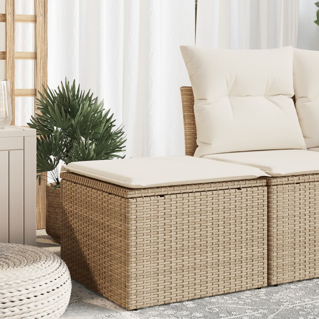 Trädgårdspall Med Dyna Beige 55X55X37 Cm Konstrotting