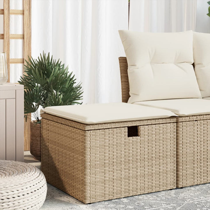 Trädgårdspall Med Dyna Beige 55X55X37 Cm Konstrotting