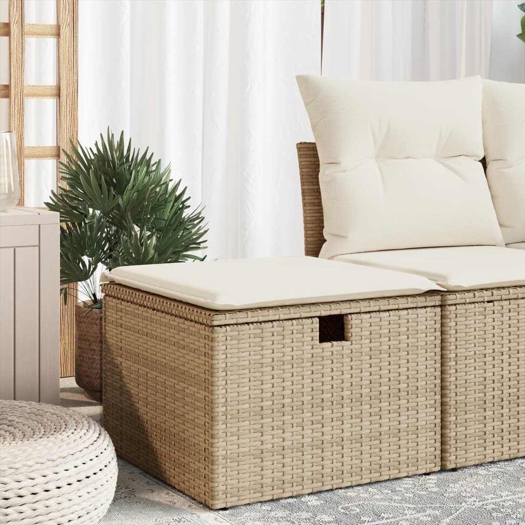 Trädgårdspall Med Dyna Beige 55X55X37 Cm Konstrotting