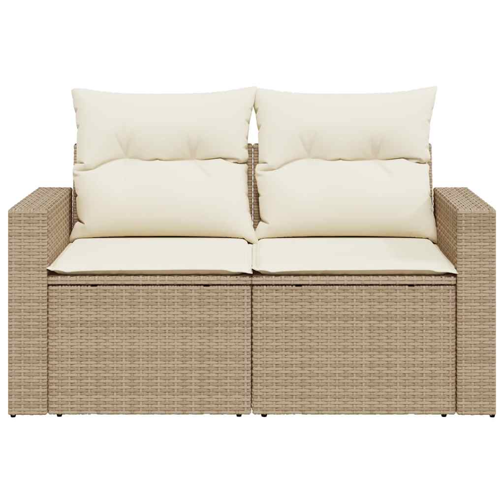 Trädgårdssoffa 2-Sits Med Dynor Konstrotting Beige