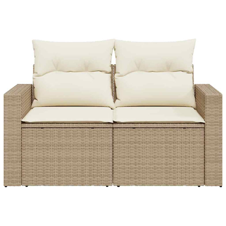 Trädgårdssoffa 2-Sits Med Dynor Konstrotting Beige