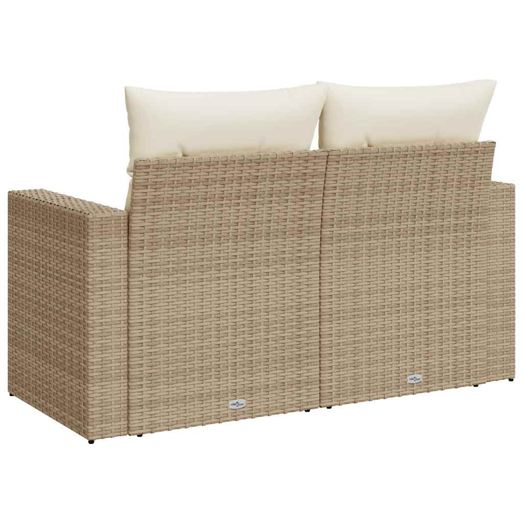 Trädgårdssoffa 2-Sits Med Dynor Konstrotting Beige