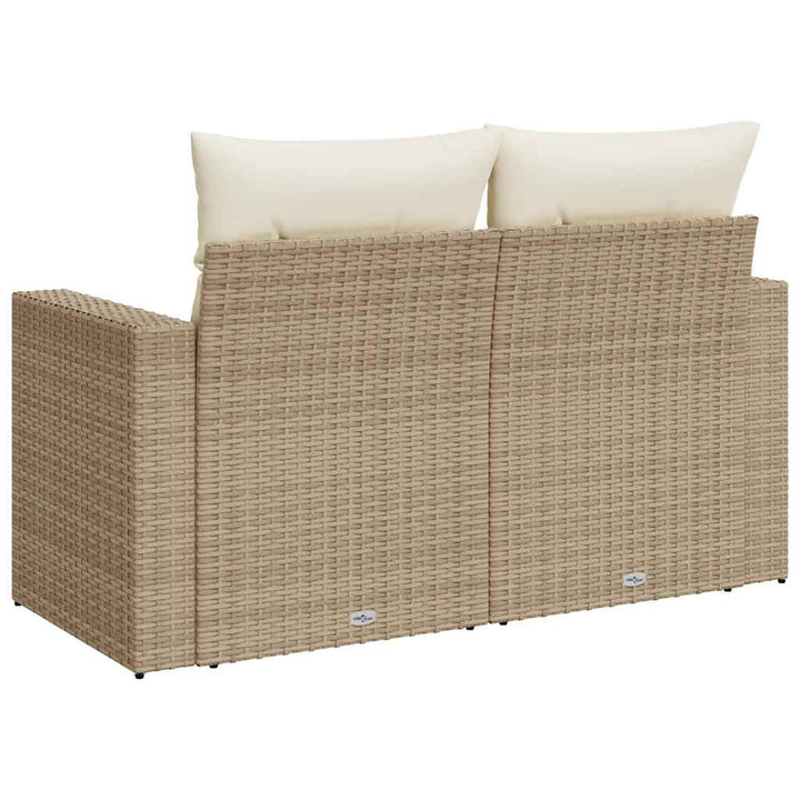 Trädgårdssoffa 2-Sits Med Dynor Konstrotting Beige