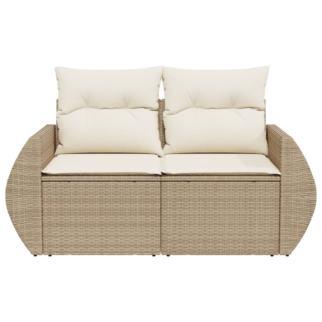 Trädgårdssoffa 2-Sits Med Dynor Konstrotting Beige