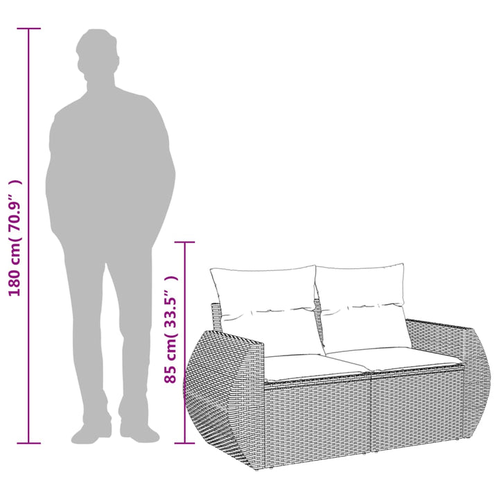 Trädgårdssoffa 2-Sits Med Dynor Konstrotting Beige