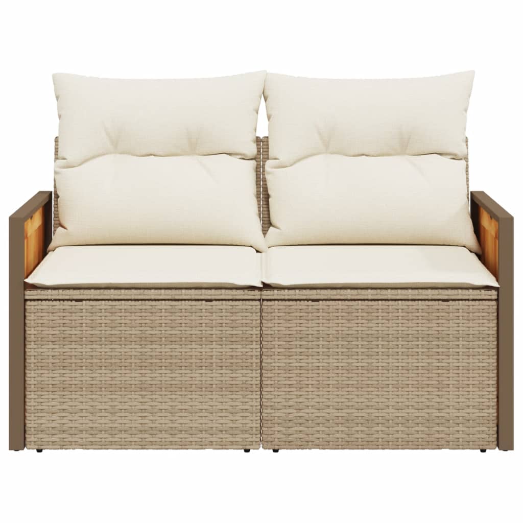Trädgårdssoffa 2-Sits Med Dynor Konstrotting Beige