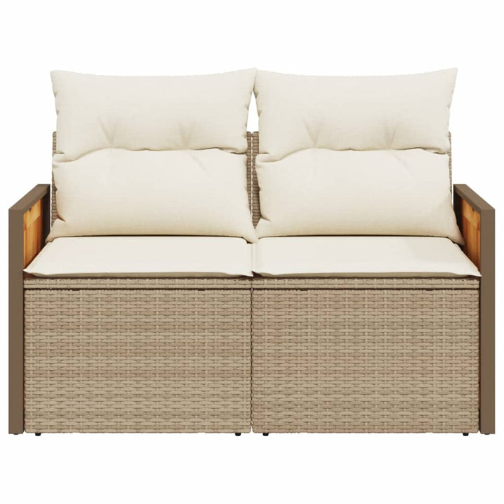 Trädgårdssoffa 2-Sits Med Dynor Konstrotting Beige