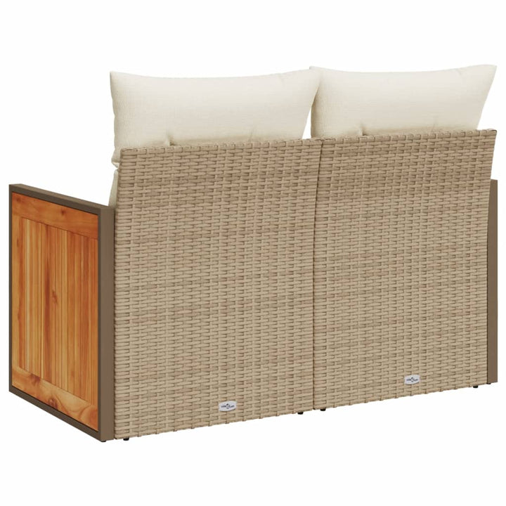Trädgårdssoffa 2-Sits Med Dynor Konstrotting Beige