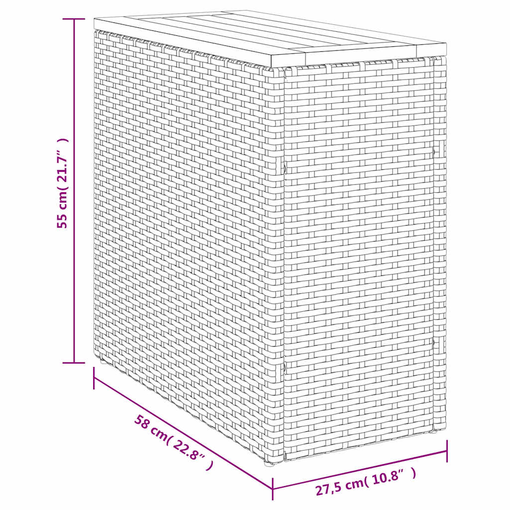 Trädgårdsbord Med Träskiva 58X27,5X55 Cm Konstrotting
