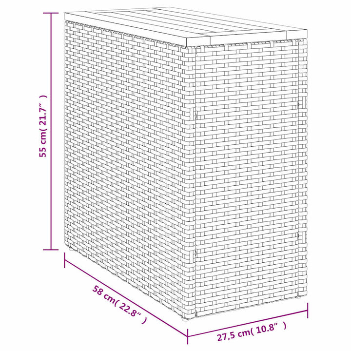 Trädgårdsbord Med Träskiva 58X27,5X55 Cm Konstrotting