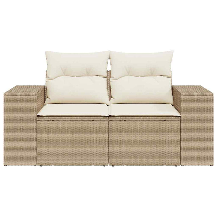 Trädgårdssoffa 2-Sits Med Dynor Konstrotting Beige