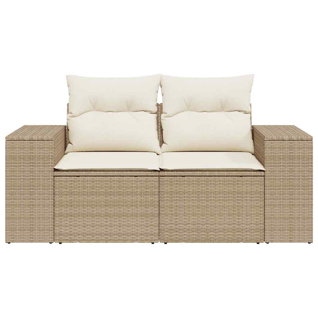 Trädgårdssoffa 2-Sits Med Dynor Konstrotting Beige