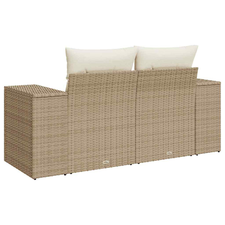 Trädgårdssoffa 2-Sits Med Dynor Konstrotting Beige