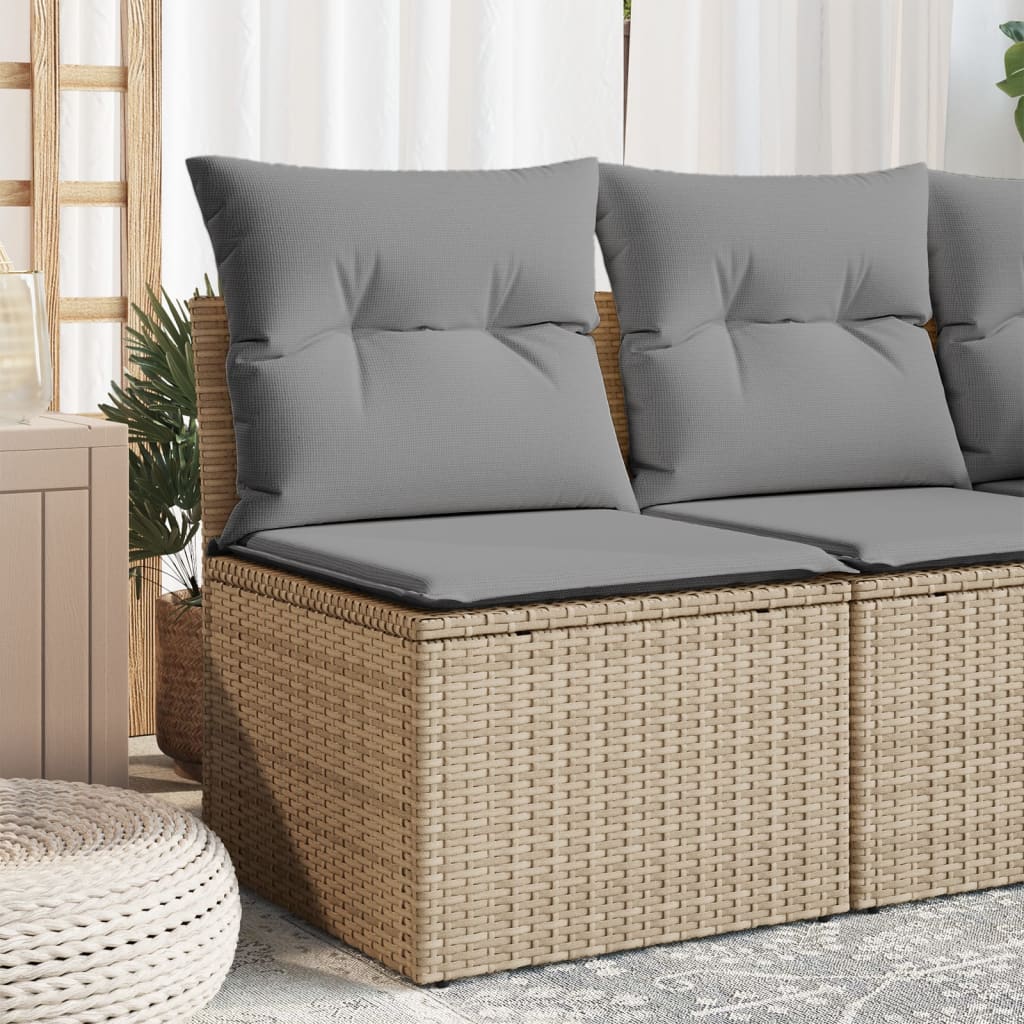 Trädgårdssoffa 4-Sits Med Dynor Konstrotting Beige