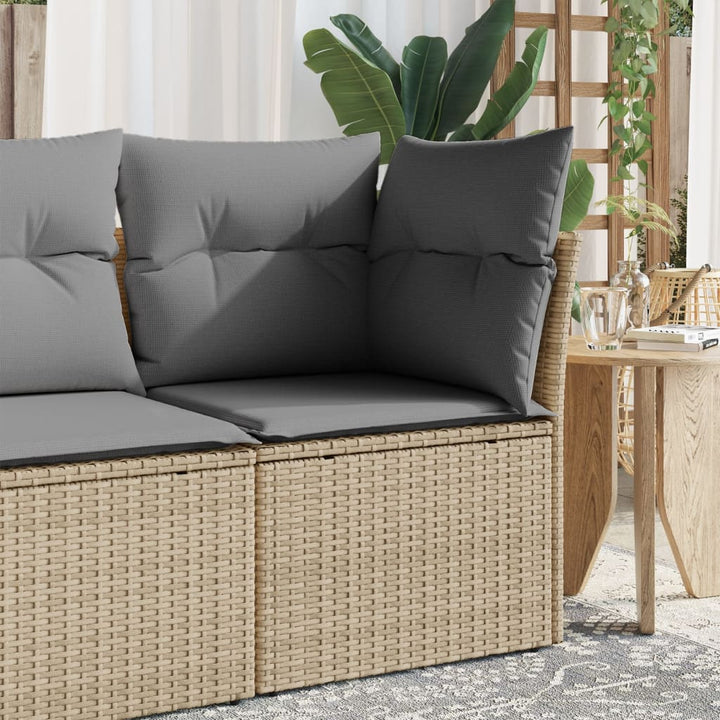 Trädgårdssoffa 4-Sits Med Dynor Konstrotting Beige