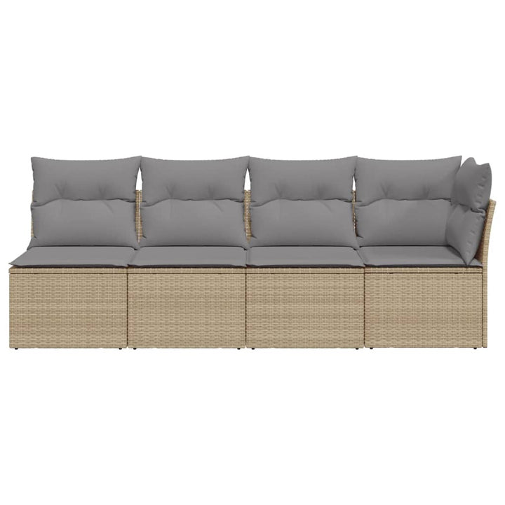 Trädgårdssoffa 4-Sits Med Dynor Konstrotting Beige