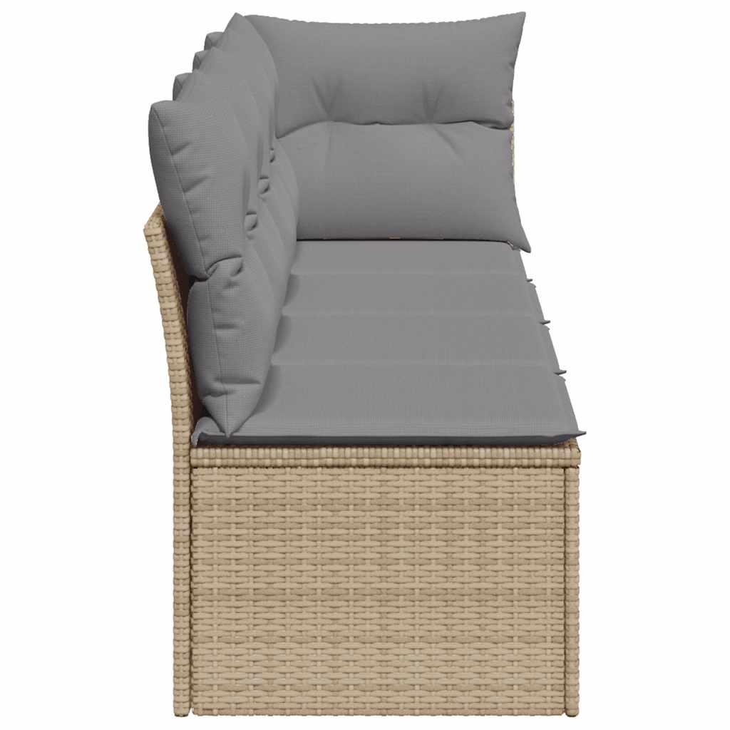 Trädgårdssoffa 4-Sits Med Dynor Konstrotting Beige