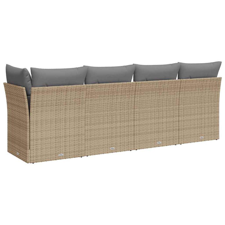 Trädgårdssoffa 4-Sits Med Dynor Konstrotting Beige