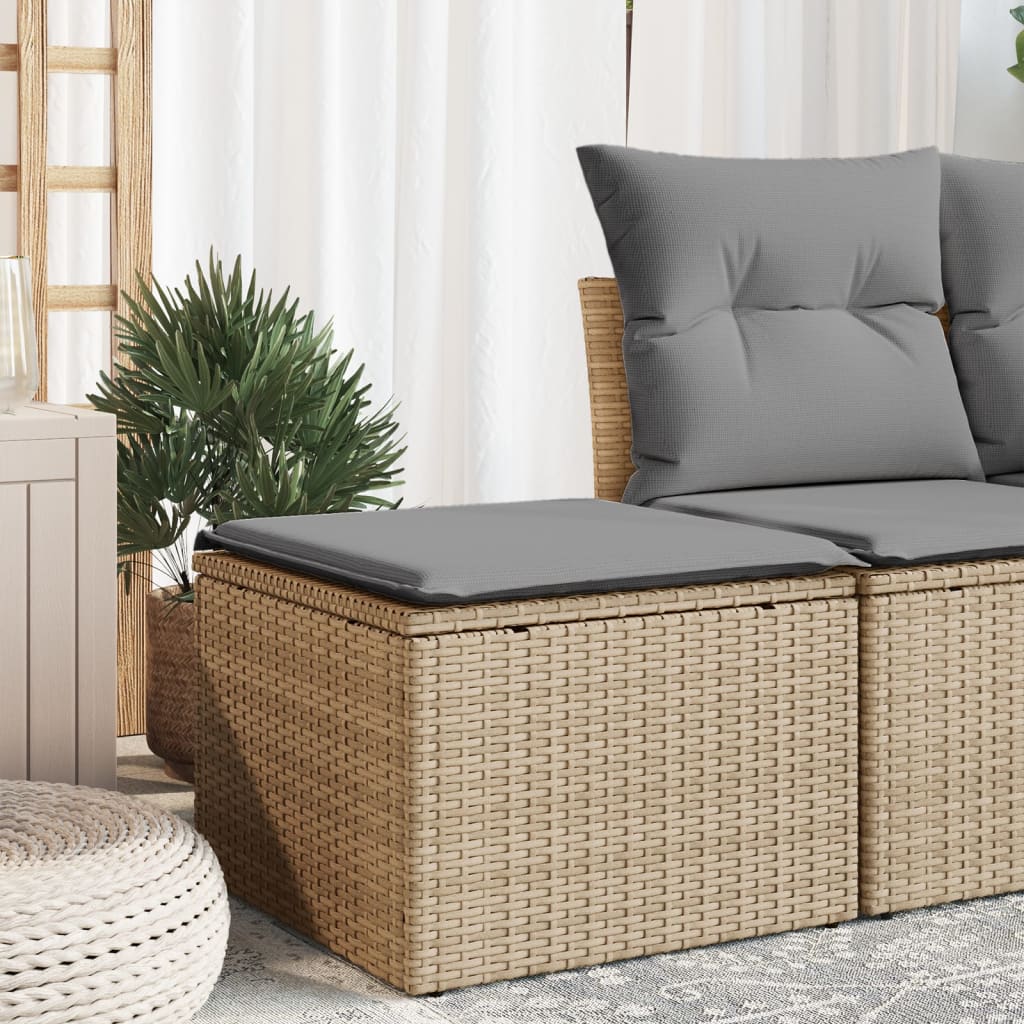 Trädgårdspall Med Dyna Beige 55X55X37 Cm Konstrotting