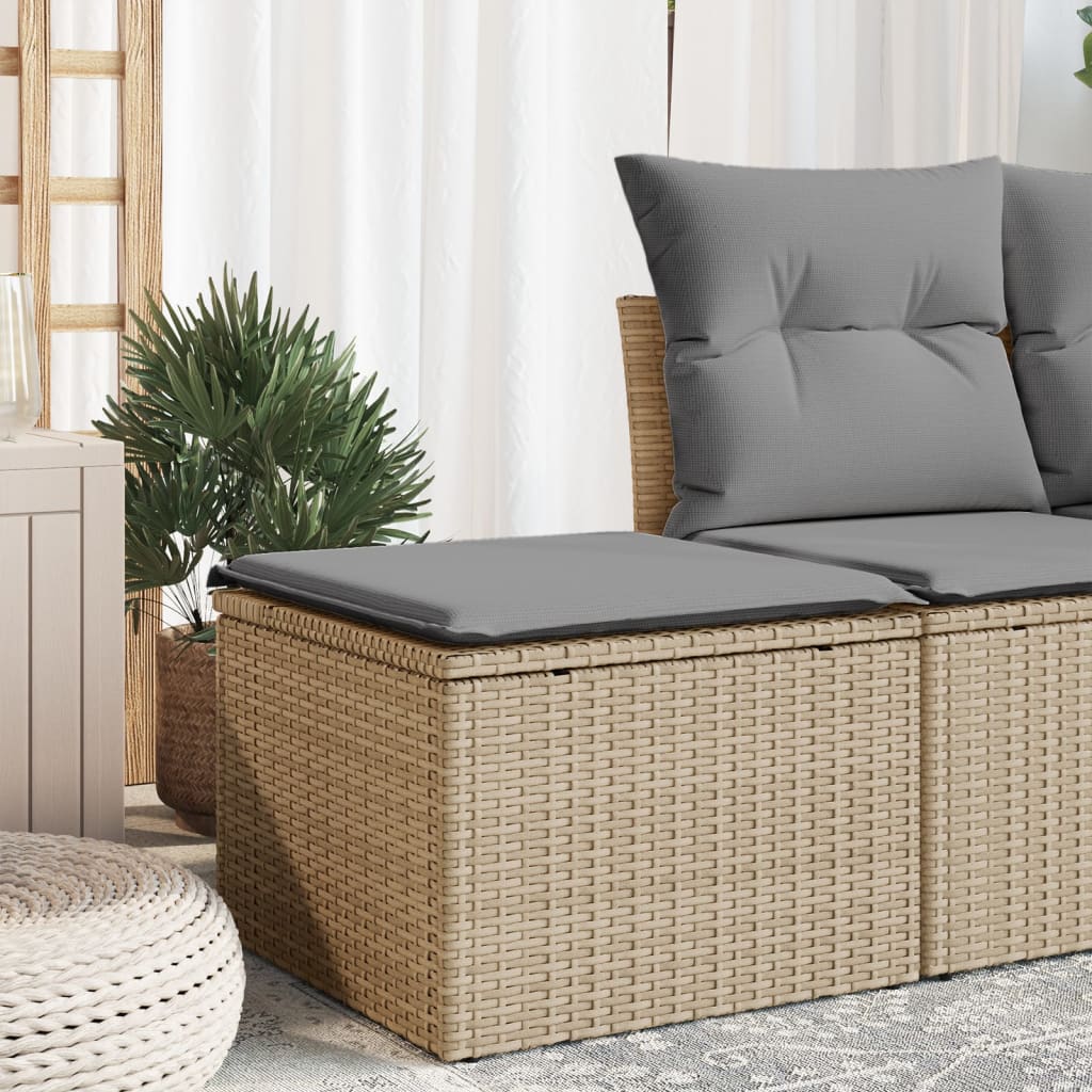 Trädgårdspall Med Dyna Beige 55X55X37 Cm Konstrotting