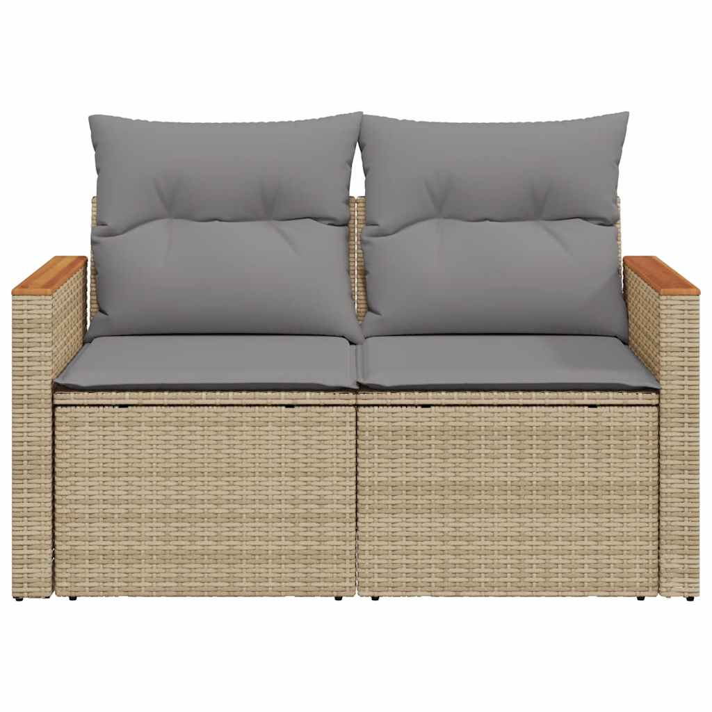 Trädgårdssoffa 2-Sits Med Dynor Konstrotting Beige