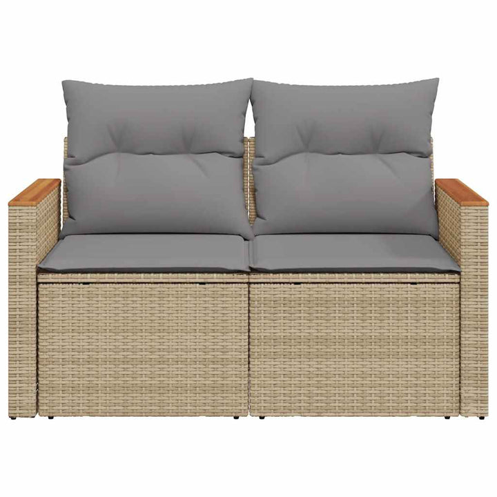 Trädgårdssoffa 2-Sits Med Dynor Konstrotting Beige