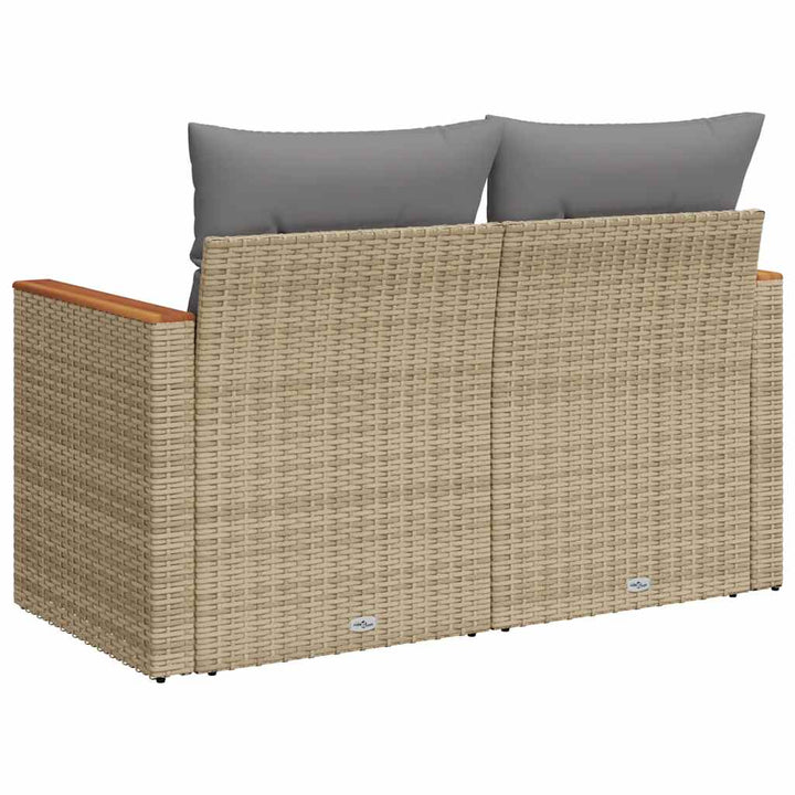 Trädgårdssoffa 2-Sits Med Dynor Konstrotting Beige