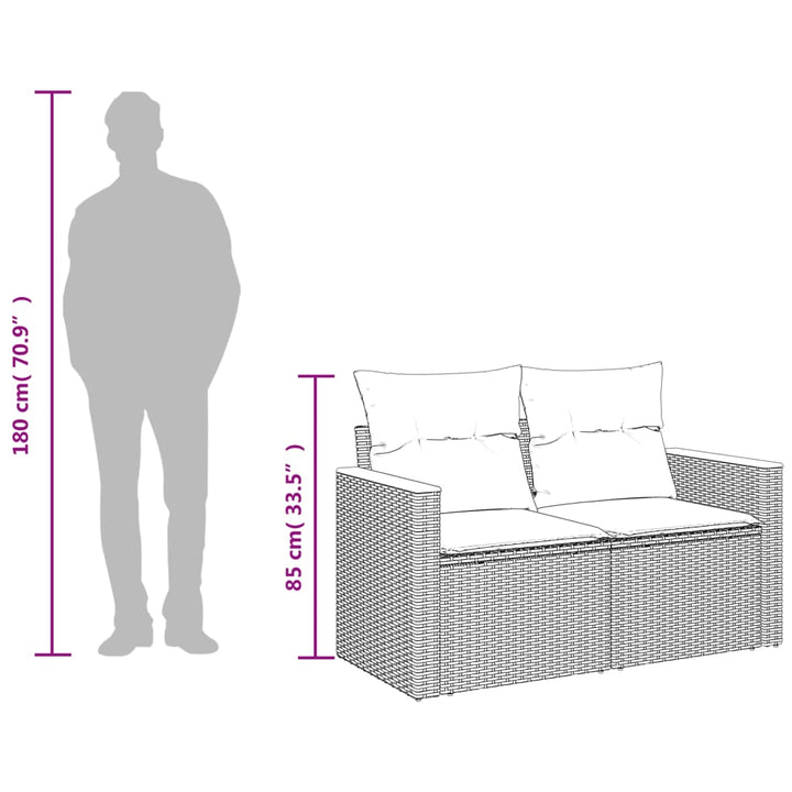 Trädgårdssoffa 2-Sits Med Dynor Konstrotting Beige