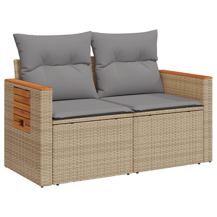 Trädgårdssoffa 2-Sits Med Dynor Konstrotting Beige