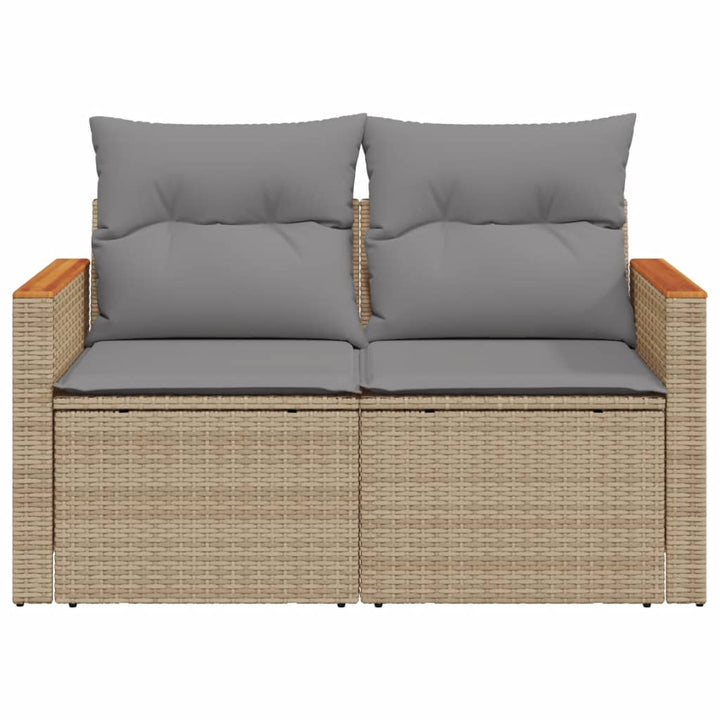 Trädgårdssoffa 2-Sits Med Dynor Konstrotting Beige