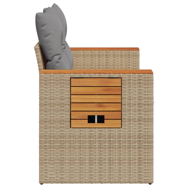 Trädgårdssoffa 2-Sits Med Dynor Konstrotting Beige