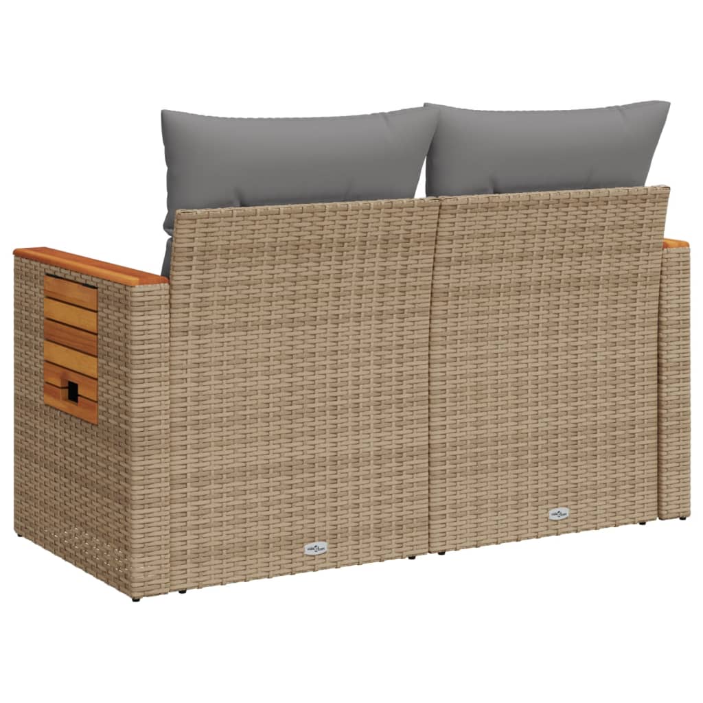 Trädgårdssoffa 2-Sits Med Dynor Konstrotting Beige
