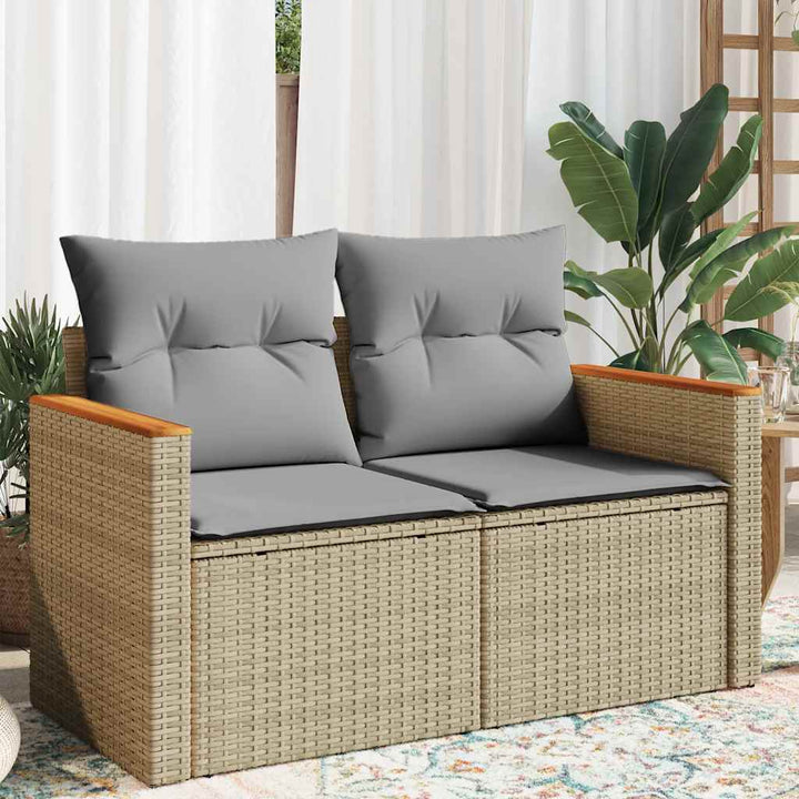 Trädgårdssoffa 2-Sits Med Dynor Konstrotting Beige